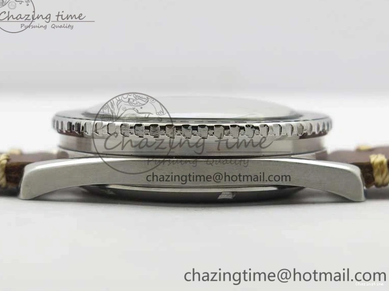 0408 Vintage Seamaster 300 Date T SS B12 Black Dial On Brown Leather Strap A2836 (Free Nylon Strap) WeatherProof 7911